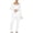 White, variant on DailyTrove Women's Long Sleeve Square Neck Tracksuit - Solid Color, Slim Fit, Spring & Outdoor Activity Wear,Khaki