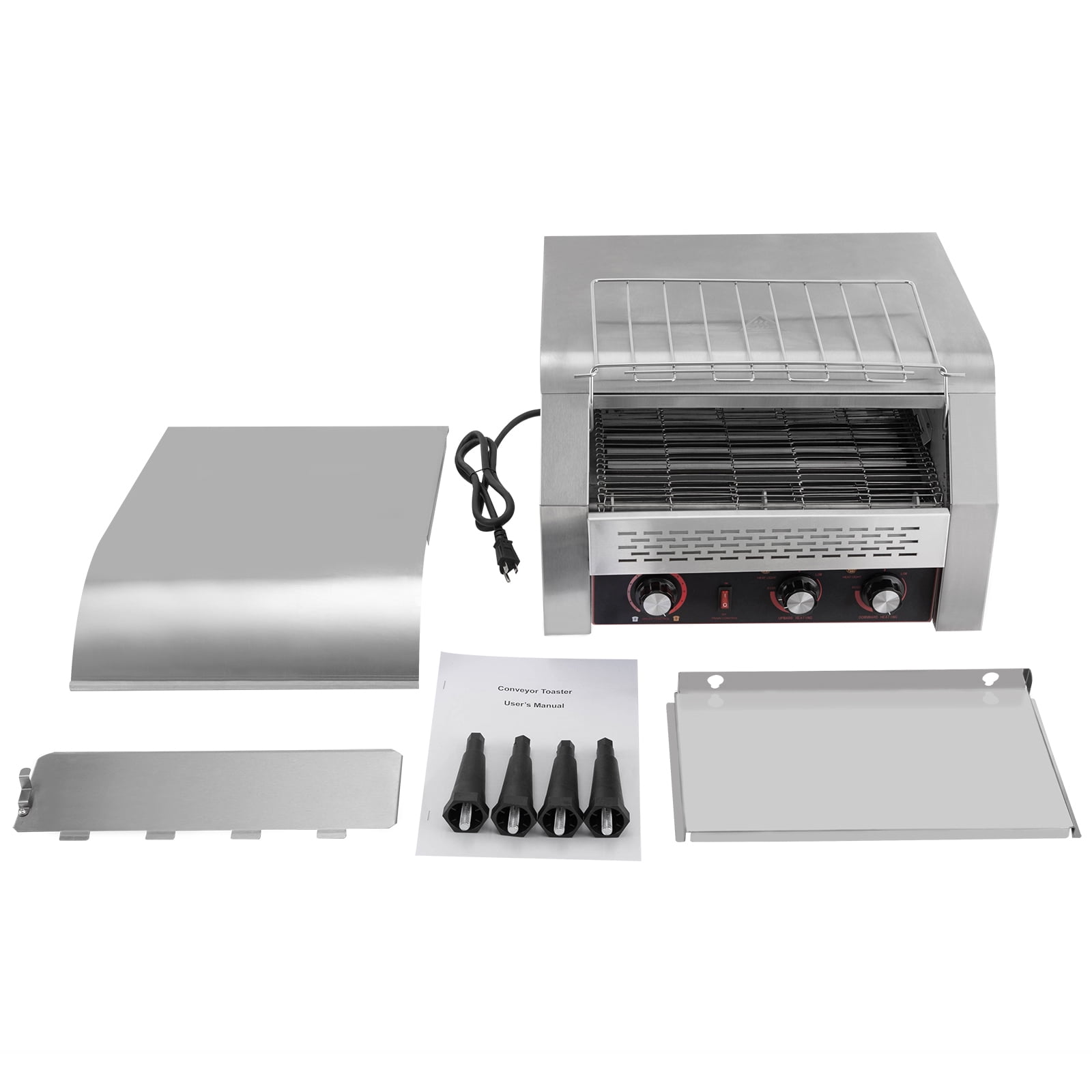 Miumaeov 450 Slices/Hour Commercial Conveyor Toaster, 2600W Stainless Steel Heavy Duty Industrial Toasters with Three-ring Heating Tubes, Countertop Electric Restaurant Equipment