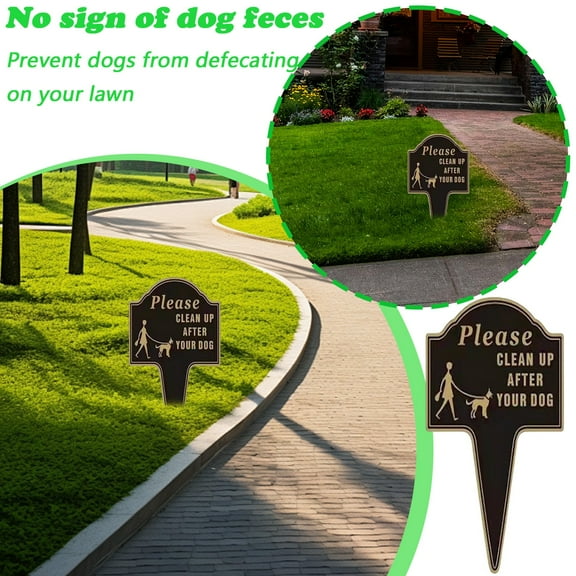 Extra Large No Peeing Dog Sign Double Sided Printing, Dog Stake For Yard Pick Up After Your Dog Sign With Easy Installation, No Dogs Peeing No Dog Poop Signs For Yard With Thick
