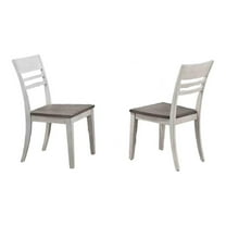 Wood Side Chairs in Gray Ash/Stormy White (Set of 2)