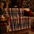thumbnail image 3 of Traditional Tartan Plaid, Festive autumn celebration Scene, Warm Flannel Blanket for Ranch House and Living Room with Detailed Artwork, Art Lovers Christmas Gift, Festive Home Decor, 3 of 9