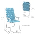 thumbnail image 3 of Outsunny Ensemble de 2 Chaises de Patio Pliantes, Ensemble de Chaises Classiques Portatives, Bleu, 3 of 10
