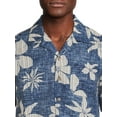 thumbnail image 4 of George Men's & Big Men's Short Sleeve Linen Blend Button-Up Camp Shirt, Sizes S-3XL, 4 of 5