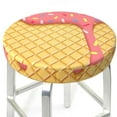 thumbnail image 3 of Lsque Pink Ice Cream Round Bar chair cushion covers Velvet Fabric Premium Comfort Protects from Scratches and Stains for 14-17 Inch Chair- 14 inch, 3 of 7