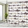 thumbnail image 4 of Ambesonne Sea Animals Shower Curtain, Monochrome Shark Art, 69"Wx70"L, Dark Taupe, 4 of 4