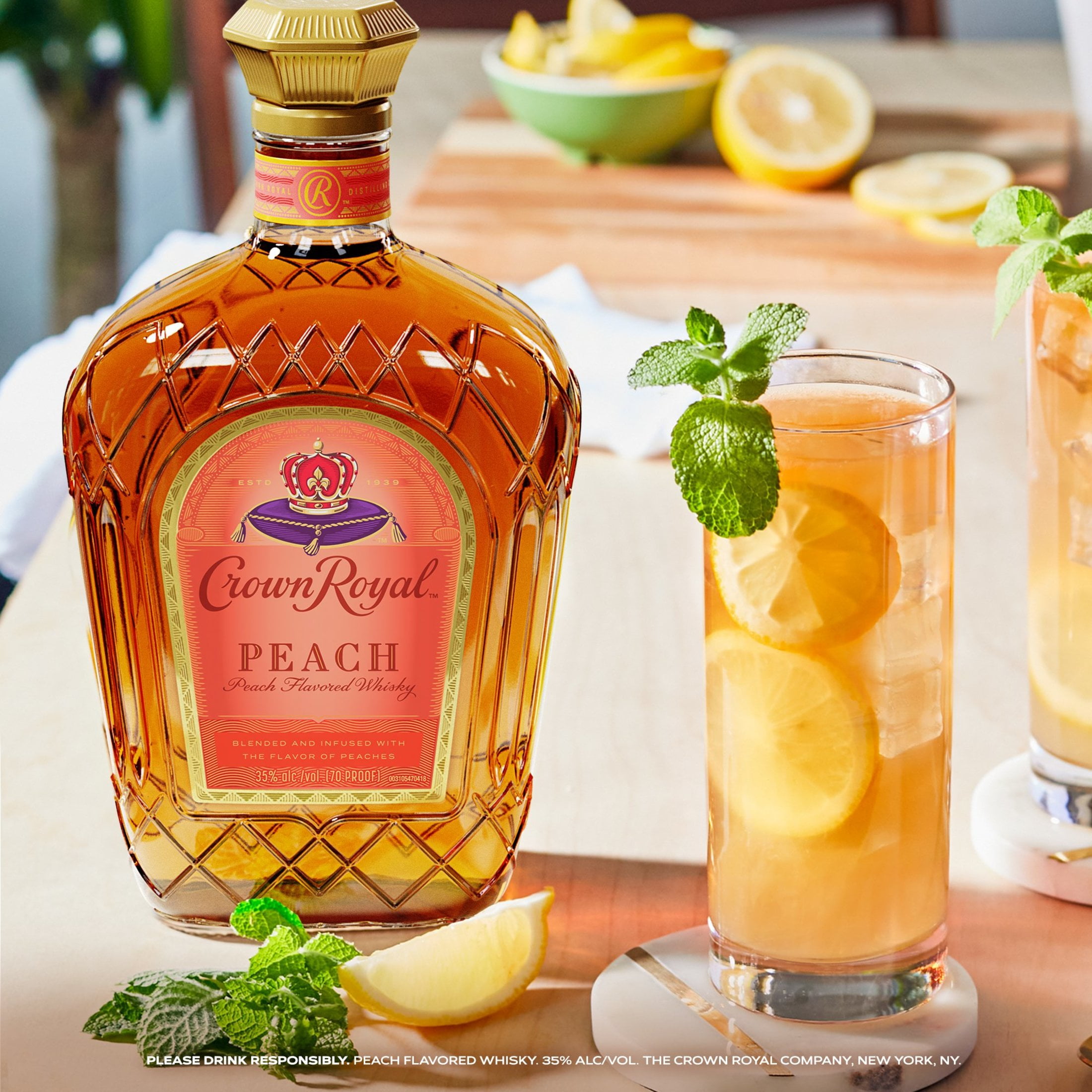 Crown Royal Peach Flavored Whisky, 750 mL, 35% ABV
