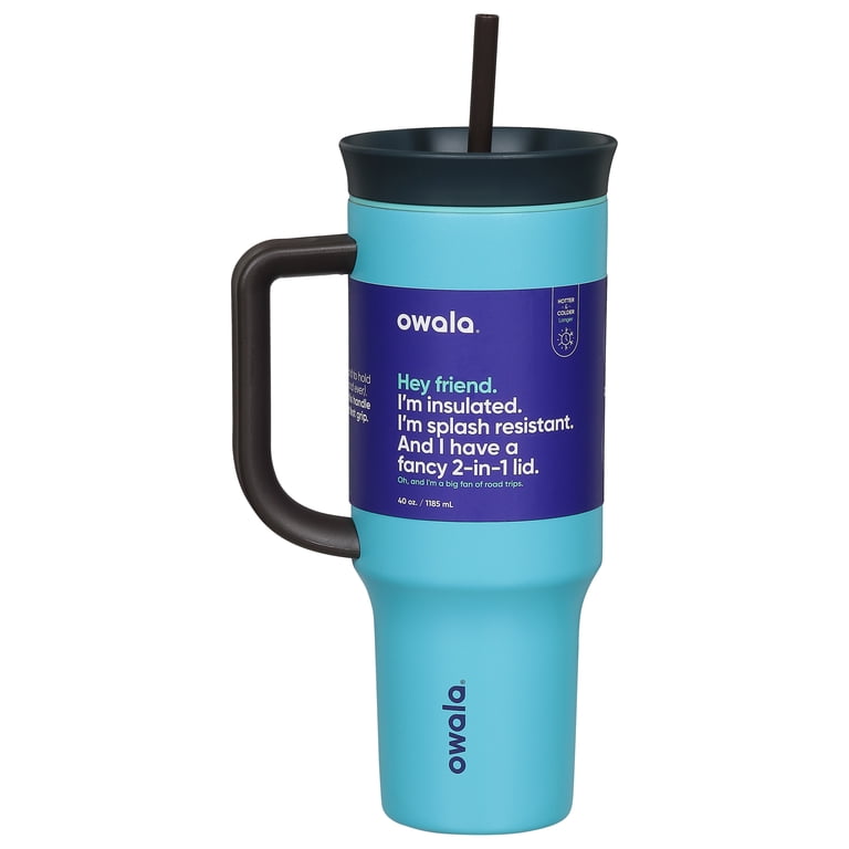 Blue-Grey Stainless Steel Tumbler With Handle And Lid 40 Oz 1 Pack Double Walled Large Drinking Cup Travel Coffee Smoothie Water Sports Snoep Beperkte Oplage