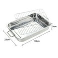 thumbnail image 2 of Stainless Steel Deep Roasting Tray Oven Pan Grill Rack Baking Roaster Tin Tray, 2 of 8