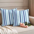 thumbnail image 6 of 2 Pack Outdoor Waterproof Throw Pillow Covers,Dark Blue Gradient Stripe Decorative Square Pillow Case Patio Pillowcases for Chair Couch Sofa 16x16in, 6 of 9