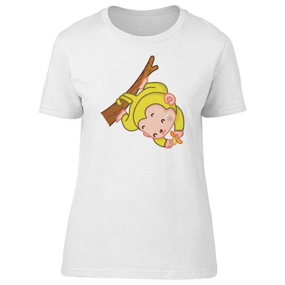 Yellow Monkey Eating A Banana Tee Women's -Image by Shutterstock
