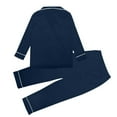 thumbnail image 5 of Zwiiyzr Family Satin Christmas Pajamas Sets Solid Silk Xmas Button Down Shirt and Pants Matching Sets Soft Sleepwear for Mens Womens 2025 Navy, 5 of 5