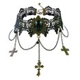 thumbnail image 1 of Crystal Neck Chain Halloween Neck Pendant Lace Choker Cross Dangle Neck Chain, 1 of 2