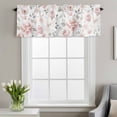 thumbnail image 4 of Light Pink Flowers Window Valance for Kitchen, Gray Leaf Spring Floral Farm Plant Rod Pocket Short Curtain for Small Windows, Light Filtering Decorative Valance, 54 x 18 Inch, 4 of 9