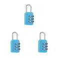 thumbnail image 3 of Langgg 3 Digit Combination Password Lock Alloy Cabinet Travel Luggage Padlock blue 3Set, 3 of 6