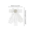 thumbnail image 3 of INSPIRE CHIC Broche de cinta preatado para mujeres con lazo de fiesta y cuentas en blanco, 3 of 5