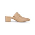 thumbnail image 3 of BLISSFUL STEP Women's Shoes Buckle Strap Pointed Toe Chunky Heel PU Vamp Mule Shoes Khaki 10, 3 of 8