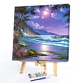 thumbnail image 2 of Cuadros Decorativos Pintura en lienzo de paisaje nocturno junto al mar pintura al óleo sin marco por número póster de arte de pared Likrtyny embutido en tela, 2 of 9