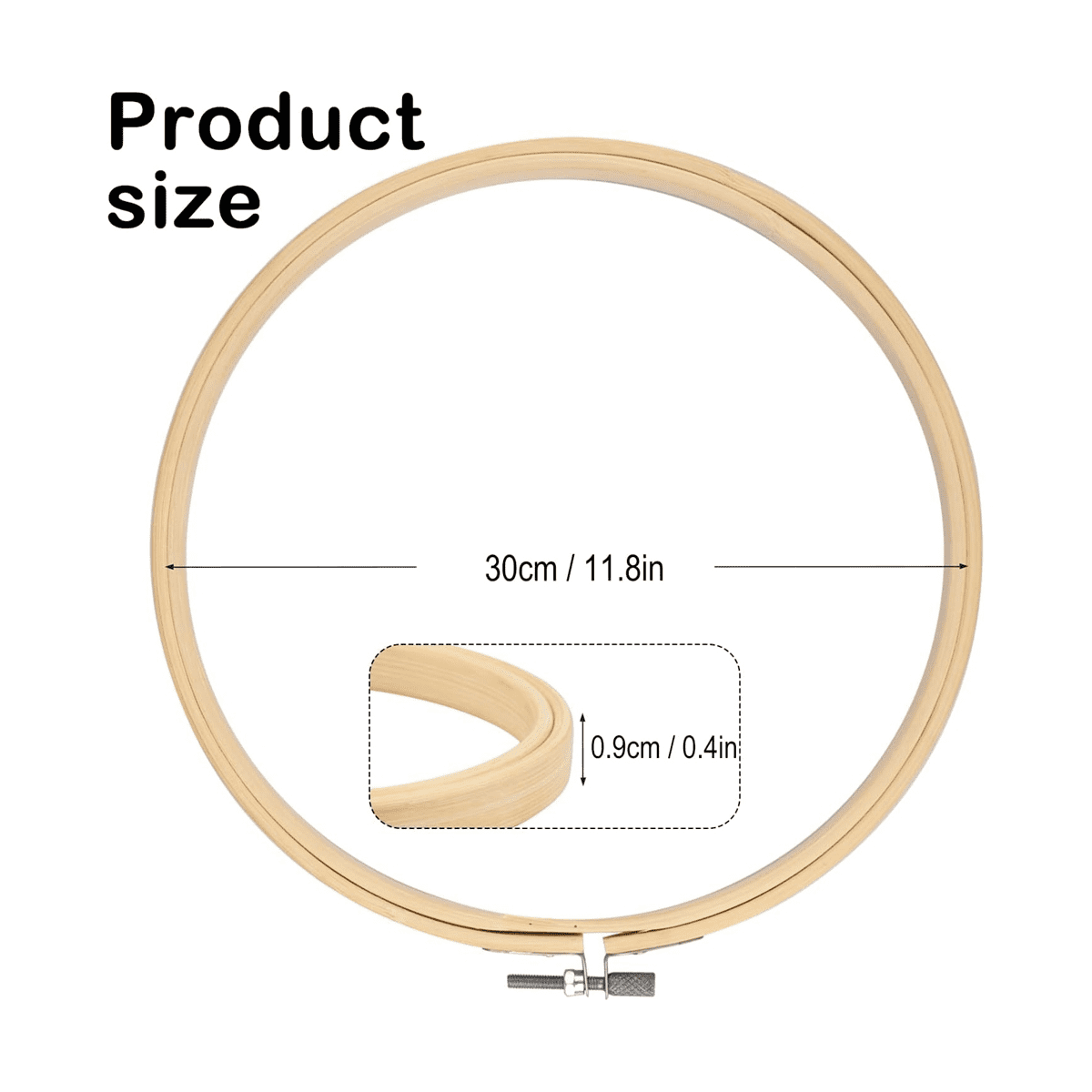 15PCS Bamboo Embroidery Hoops Set, 12 Inch Embroidery Hoop Adjustable in Bulk for Needlework, Sewing and Crafts