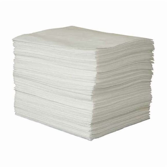 Condor Sorbent Pad, 26 gal, 15 in x 19 in, Oil, White, Polypropylene 35ZR09