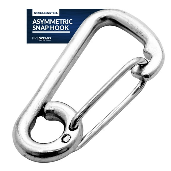 Five Oceans Stainless Asymmetric Snap Hook 3-5/32 inches FO465