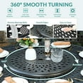 thumbnail image 3 of MEETWARM 10-Piece Outdoor Bar Set, All Weather Cast Aluminum Patio Bar Furniture with 8 Cushioned Swivel Bar Stools, Large 61" Round Patio Bar Height Table with Detachable Lazy Susan, Umbrella Hole, 3 of 7