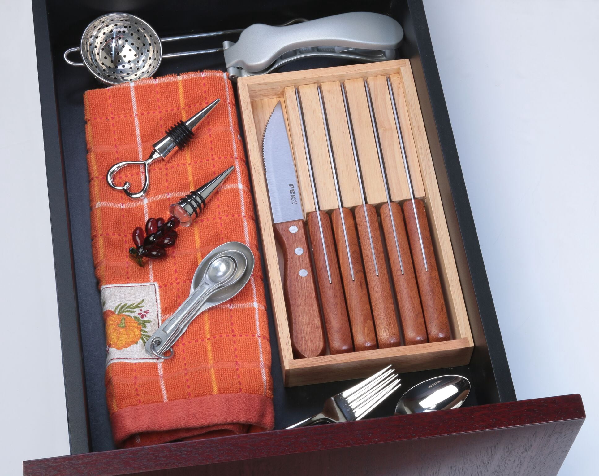 Wood Steak Knife Set, Premium Stainless steel Knives with Rosewood Handle and Gift Box (set of 6)