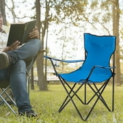 Portable Outdoor Camping Beach Chair, SYNGAR Space Saving Foldable Chair with High Load Capacity, High Quality Oxford Cloth & Cup Holder, Patio Backpack Chair for Yard, BBQ, Garden, Beach, Blue, D618