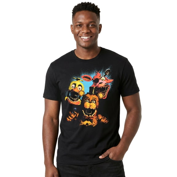 Five Nights at Freddy's T-Shirt Men's Animatronics Scene Adult Short Sleeve Tee