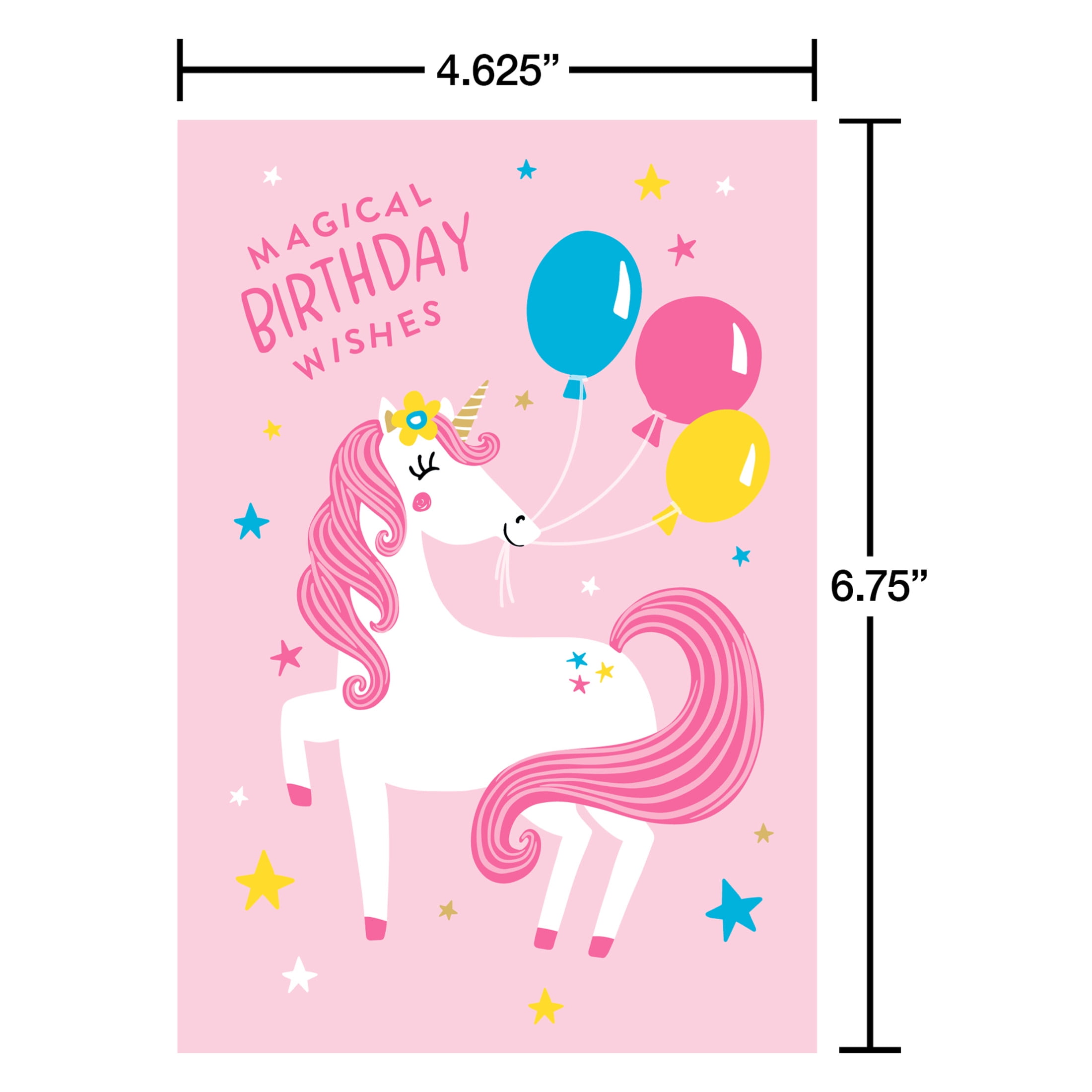 American Greetings Birthday Card Bundle for Kids, Unicorn, Balloons, Cake, Smiles (4-Designs, 12-Count)
