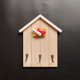 thumbnail image 4 of Forma de casa de madera montado en la pared para llavero con 3 ganchos estante decorativo para colgador de llaves para cocina de entrada oficina hogar Feliz Sencillez, 4 of 5