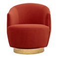 thumbnail image 1 of Chaise d'Appoint Pivotante Touffue à Prix d'Entrée en Papaye Orange, 1 of 2
