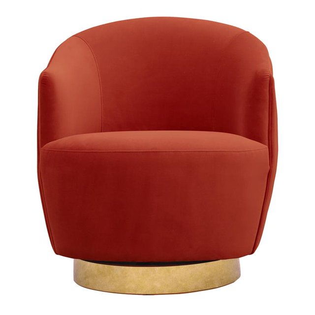 Chaise d'Appoint Pivotante Touffue à Prix d'Entrée en Papaye Orange