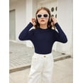 thumbnail image 4 of Oudiya Girls Half Turtleneck Long Sleeve Sweater Tops Knit Slim Fit Pullover Blouse for Kids 6-14Y, 4 of 5