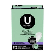 U by Kotex Clean & Secure Panty Liners, Light Absorbency, Extra Coverage, 112 Count
