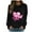 Black 03, variant on DeHolifer T-Shirts for Women Crewneck Long Sleeve Breast Cancer Print Fall Fashion Sweatshirt Pullover Tops Black 2XL