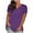 Purple, variant on Cute Summer Tops for Women's Fashion Printed T Shirt 3/4 Sleeves Blouse Round Neck Casual Plus Size Summer Tops for Women Red 3XL