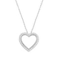 thumbnail image 6 of DewberryDiamonds 14K White Gold Plated Over 925 Sterling Silver Open Heart Pendant | 1/4 cttw Round Cut Certified Lab Grown Diamond Necklace With 18" inch Chain (Clarity: VS, Color: EF, 0.25 cttw), 6 of 7