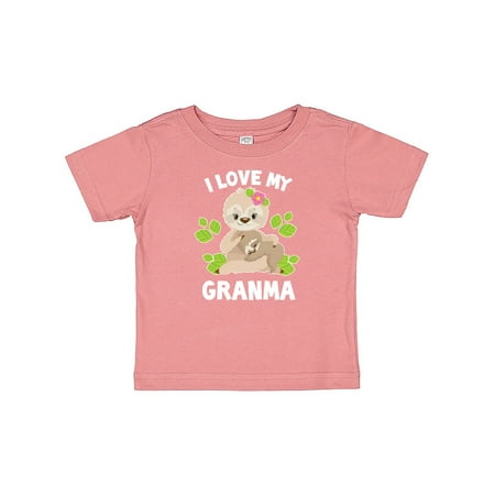 

Inktastic Cute Sloth I Love My Granma with Green Leaves Gift Baby Boy or Baby Girl T-Shirt