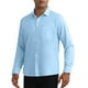 thumbnail image 4 of CAMISAS DE TRAJE PARA HOMBRES INSPIRE CHIC, SÓLIDAS, DE MANGA LARGA, AJUSTE REGULAR, FORMAL, DE NEGOCIOS, CON BOTONES, TALLA XL, AZUL, 4 of 5