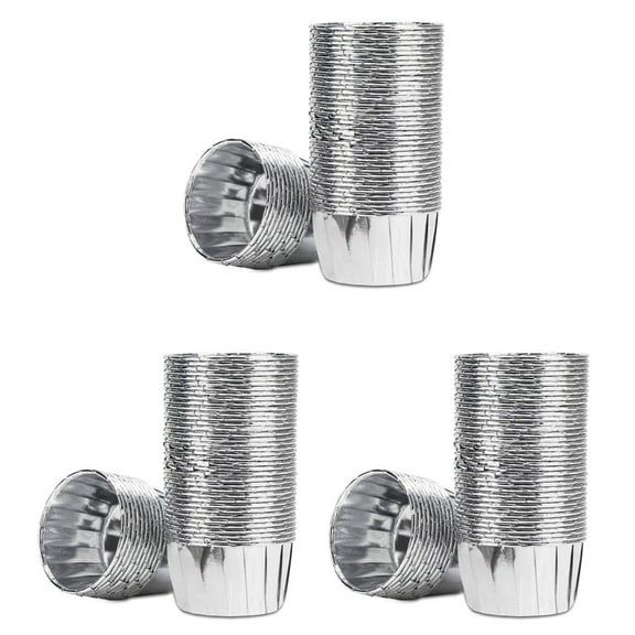 150Pcs Foil Cupcake Cups Disposable Muffin Liners Baking Aluminum Cupcake Tip Pan Ramekin Holders Little Pudding Cups