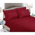 thumbnail image 2 of Elegant Comfort 6 Piece Bed Sheets Polyester King Burgundy Amaranth Solid Sheet Set, 2 of 5