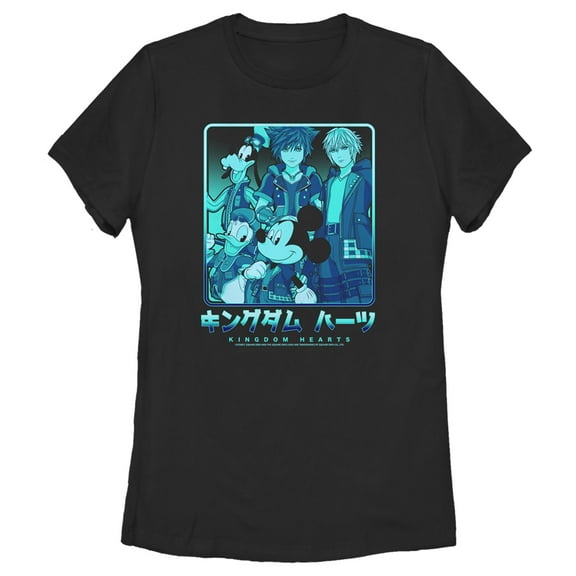Women's Kingdom Hearts 3 Heroes In a Box  Graphic Tee Black 2X Large