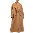 thumbnail image 3 of LUXUR Ladies Long Sleeve Wool Pea Coat Warm Work Overcoats Camel L, 3 of 4