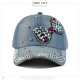 thumbnail image 3 of Gorra de béisbol de mezclilla de algodón con lazo de strass para mujer, 3 of 5