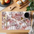 thumbnail image 2 of Red Onion Flowers Placemats Set of 12, Spring Watercolor Dandelion Floral Plants Placemats for Dining Table, Place Mats for Kitchen Tabletop, Waterproof Wipeable Dining Table Mats Set, 2 of 9
