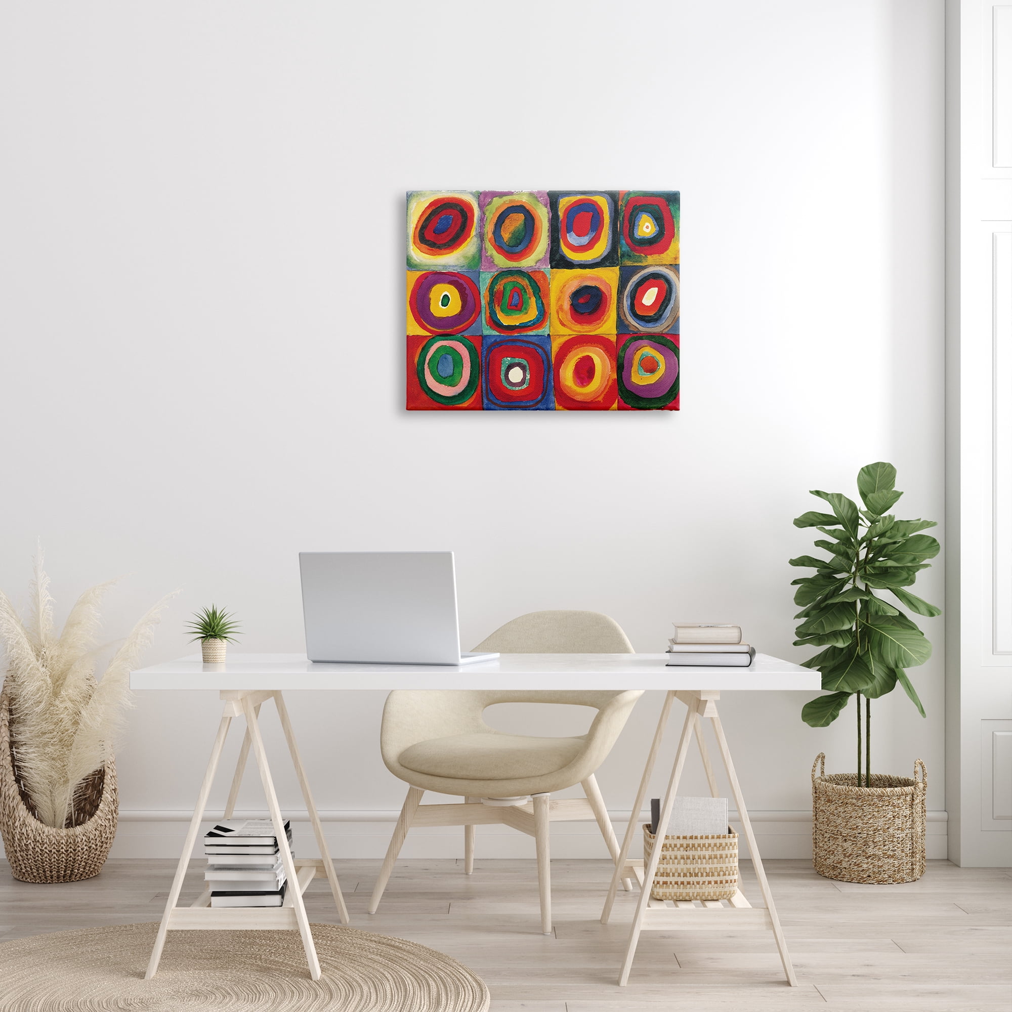 Stupell Industries Modern Circle Shapes Aligned Abstract Swirl Pattern Painting Gallery Wrapped Canvas Print Wall Art, Design by Wassily Kandinsky