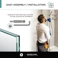 thumbnail image 2 of Fine Fixtures Single Fixed Glass Shower Panel - Clear Tempered Frameless Shower Glass Door 34" W X 74" H Polished Chrome Finish, 2 of 11