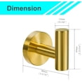 thumbnail image 4 of 4 Pack Brushed Gold Bathroom Rob Hook Towel Hooks Holder Wall Mount Heavy Duty Wall Mount Hooks 304 Stainless Steel Bathroom Bedroom Kitchen, 4 of 5
