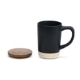 thumbnail image 2 of A Hug In A Mug Matte Black 16 ounce Stoneware and Wood Mug and Coaster Set, 2 of 3