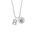 thumbnail image 2 of Delight Jewelry Silvertone Crystal Initial - H - Silvertone Script Initial Disc - O - Charm Necklace, 20"+3", 2 of 4